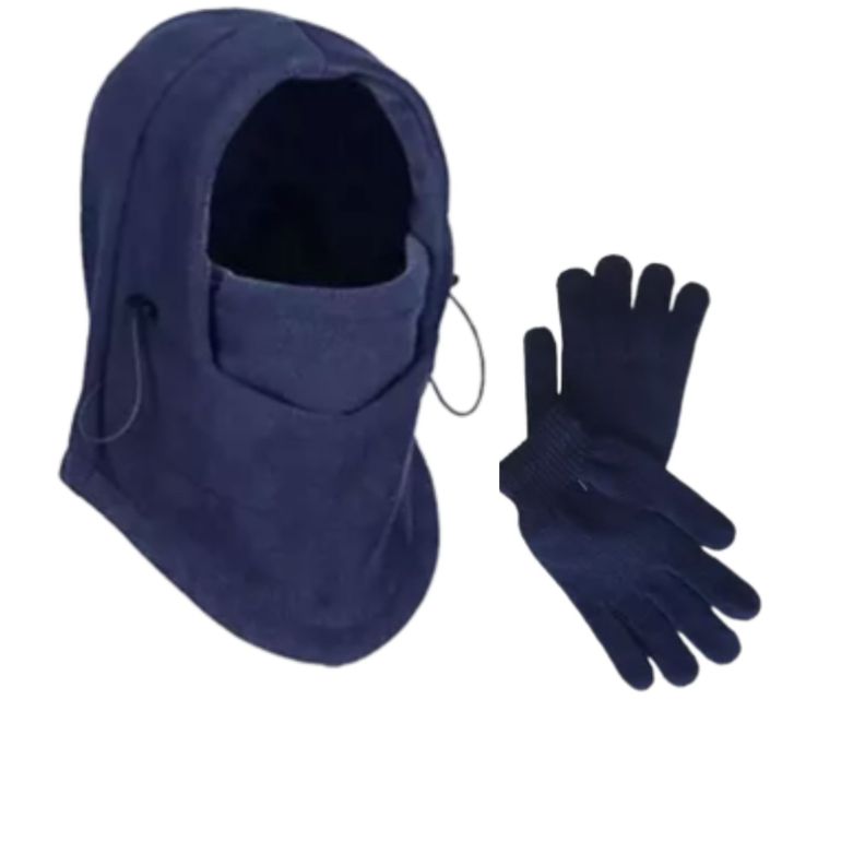 Set Invierno Infantil Gorro Pasamontaña  y Guantes De Lana Unisex-0