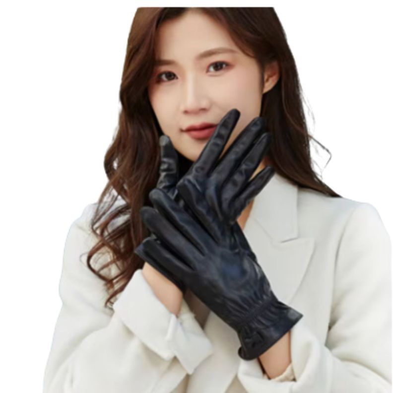 Guantes De  Mujer   De Cuero Sintético  Otoño Invierno Elegante-1