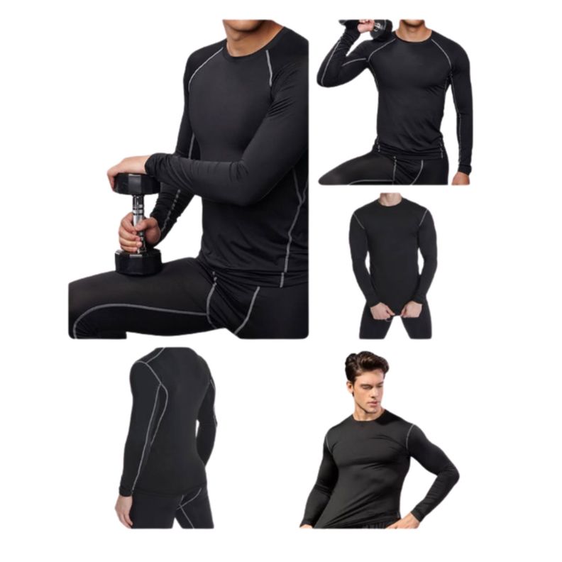 Camiseta Primera Capa Algodón Hombre Otoño Invierno-1
