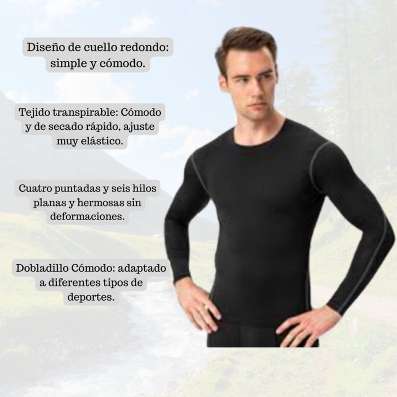 Camiseta Primera Capa Algodón Hombre Otoño Invierno-2