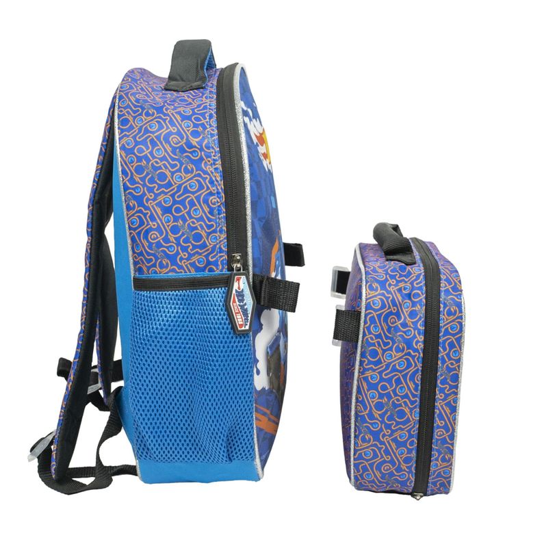 Mochila con Lonchera Hot Wheels Azul-2