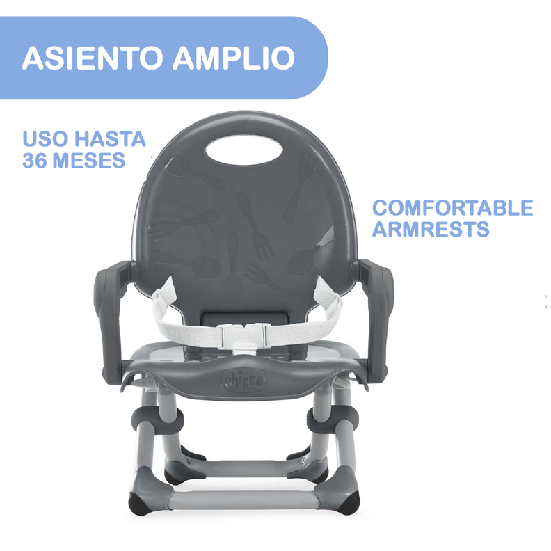 Silla de Comer Tipo Booster Pocket Snack de Chicco Grey-1
