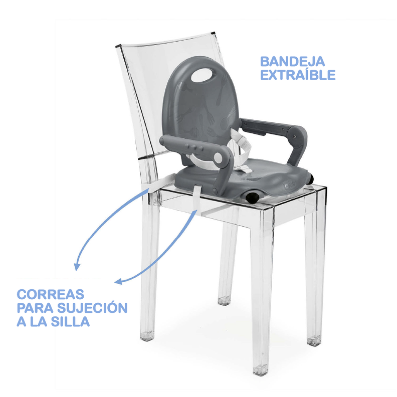 Silla de Comer Tipo Booster Pocket Snack de Chicco Grey-2
