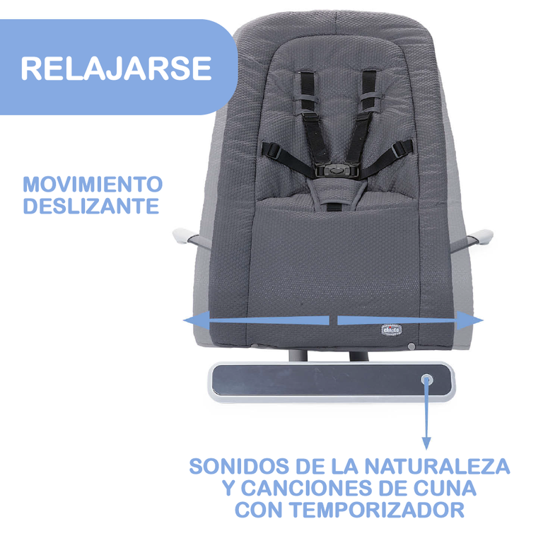 Silla Mecedora Electrónica Rhythm N Sound de Chicco Gris-1
