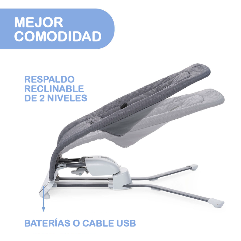 Silla Mecedora Electrónica Rhythm N Sound de Chicco Gris-2