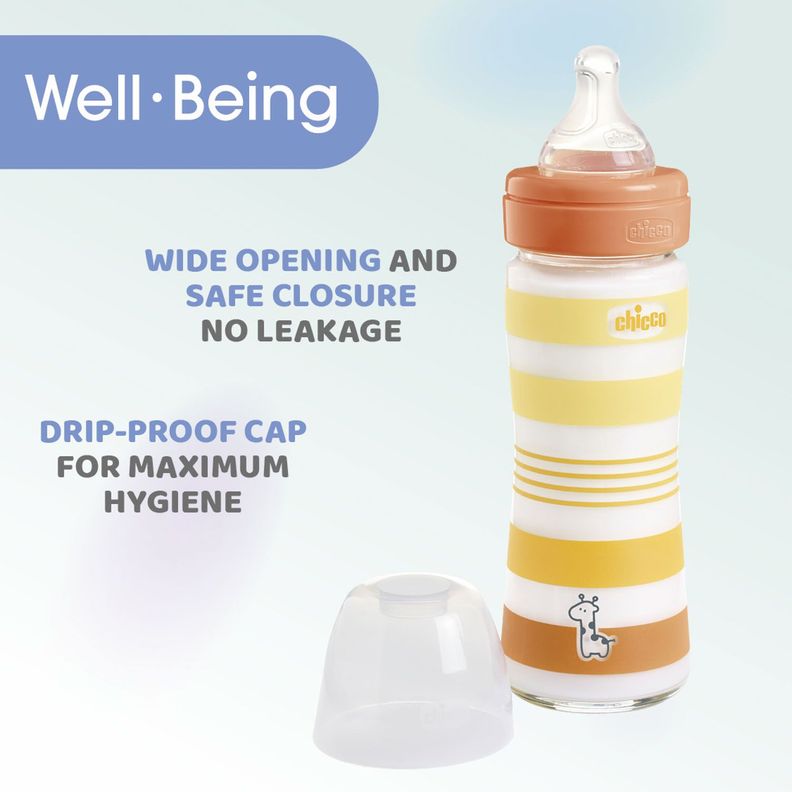 Mamadera Well Being Vetro Glass 250 Ml Chicco-4