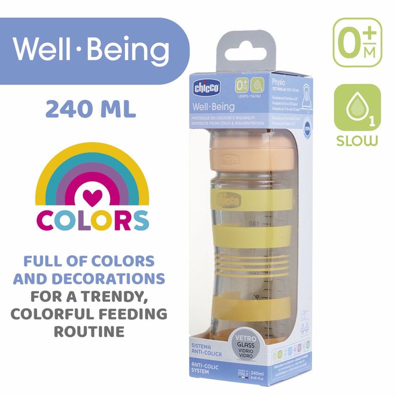 Mamadera Well Being Vetro Glass 250 Ml Chicco-5