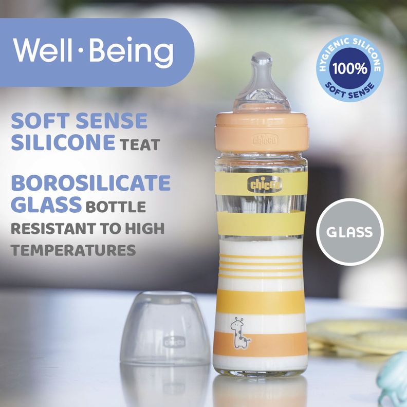 Mamadera Well Being Vetro Glass 250 Ml Chicco-6