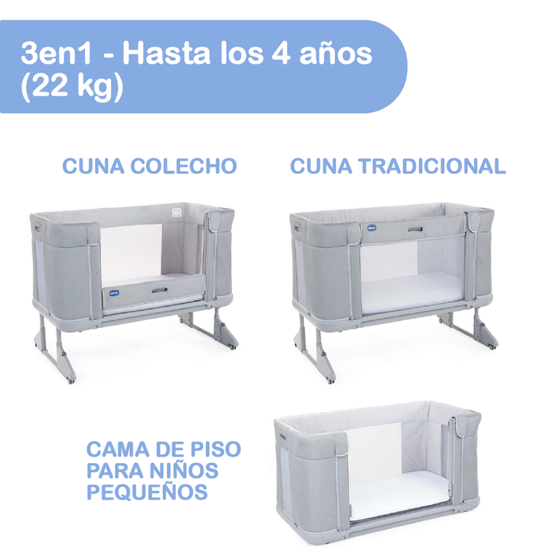 Cuna Colecho Chicco Next2Me Forever Slate Grey-2