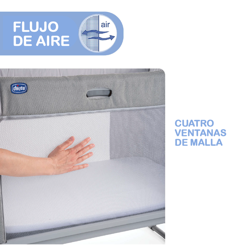 Cuna Colecho Chicco Next2Me Forever Slate Grey-6