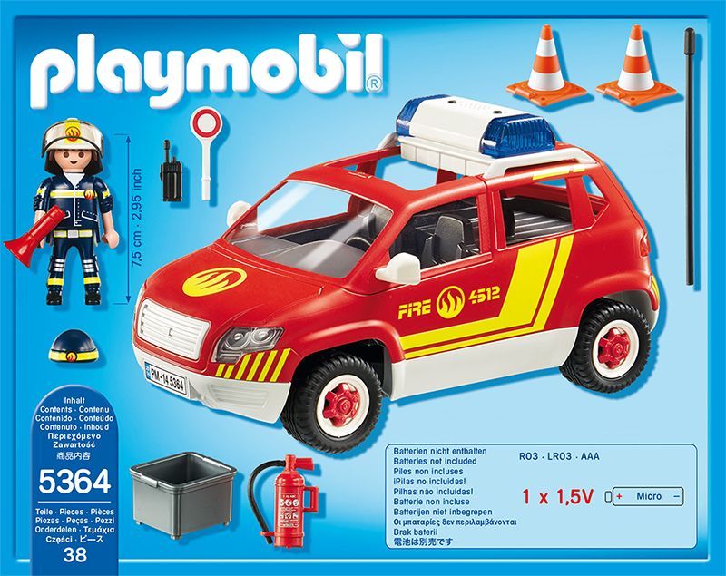 Playmobil Coche Jefe De Bomberos Con Luces Y Sonido 5364-1