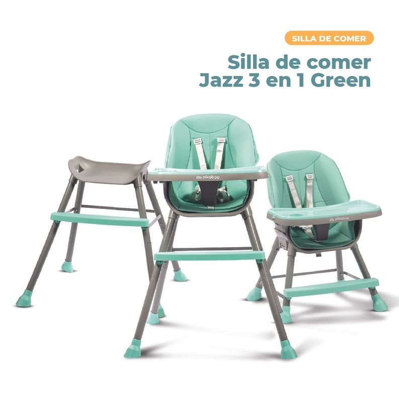 Silla de Comer para Bebes 3 en 1 Pikaboo Modelo Jazz Azul-3