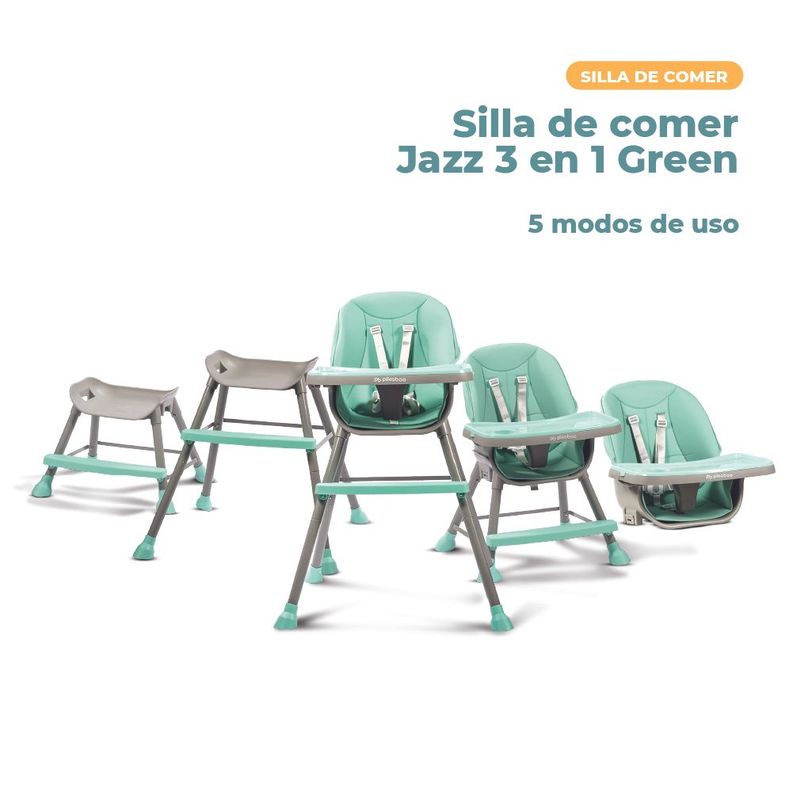 Silla de Comer para Bebes 3 en 1 Pikaboo Modelo Jazz Azul-4
