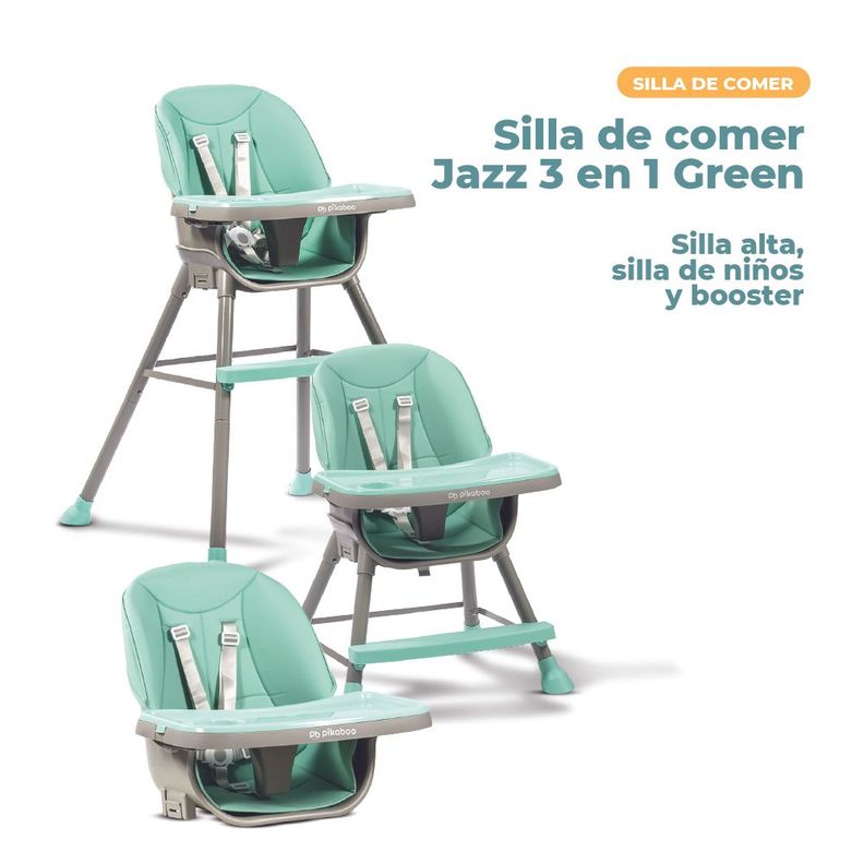 Silla de Comer para Bebes 3 en 1 Pikaboo Modelo Jazz Azul-5