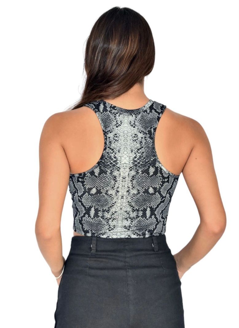 Crop Top Mujer Sin Mangas Animal Print Serpiente - MQM-1