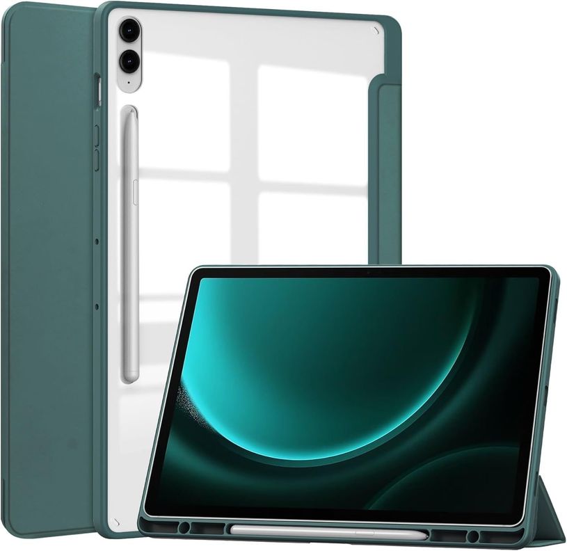 Carcasa Transparente Para Samsung Tab S9 / S9 Fe 10.9 /11 Verde Oscuro-0