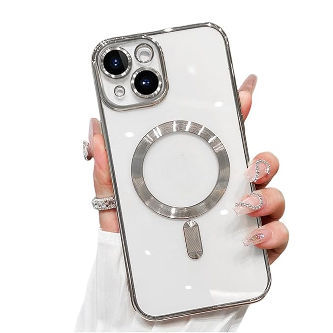 Carcasa Magsafe para iPhone 15 / Plateado Lentes-0