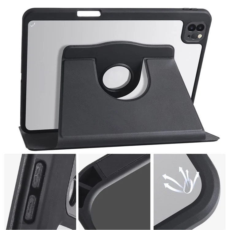 Carcasa Para iPad Air 13 2024 / Pro 12.9"  Con Soporte Giratorio 360°-1