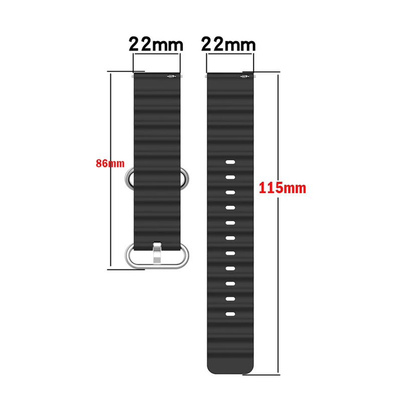 Correa Silicona Ocean Para Samsung Huawei Garmin Xiaomi 22mm-1