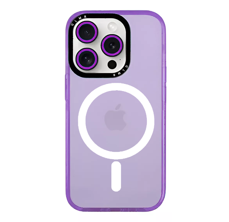 Carcasa MagSafe Neon Con Lentes Para iPhone 16 Pro Max / Purpura