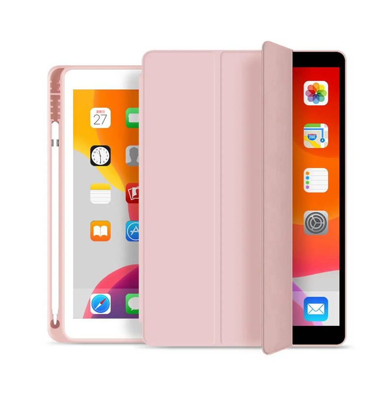 Carcasa Smart cover para Ipad 9.7 + ranura lápiz / Rosa Palido-0