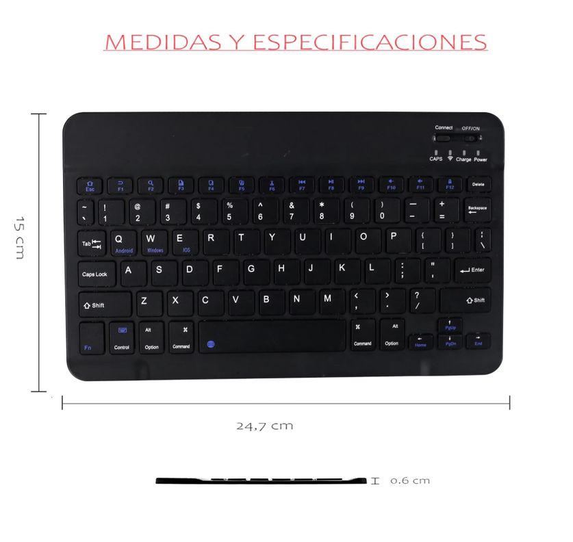 Teclado Inalámbrico Bluetooth Español Para Tablet iPad Notebook / Lavanda-2