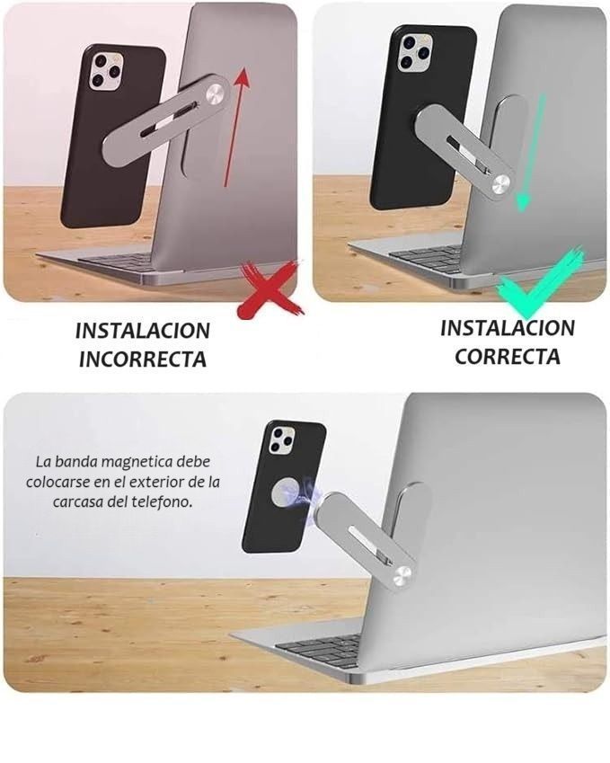 Soporte Magnetico Lateral Telefono Para Notebook Pc  Macbook-2