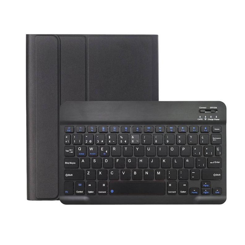Carcasa Funda Con Teclado Compatible con iPad 10.2 / 9 8 7 Gen / 10.5 Negro-4
