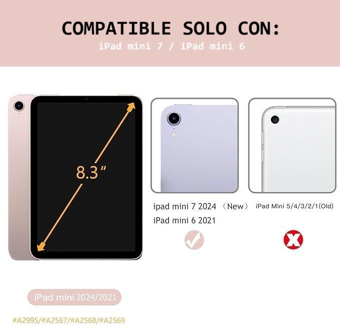 Carcasa Smart cover para Ipad Mini 7 con ranura Lápiz-1