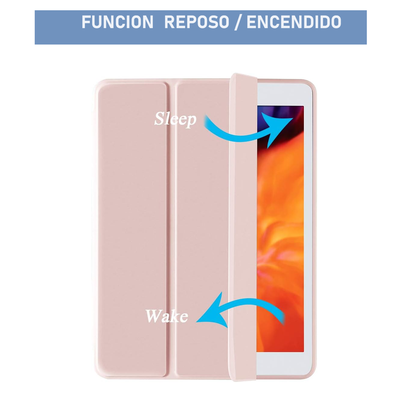 Carcasa Smart Cover Para iPad Air 4 5 10.9 Con Ranura Lapiz / Rosa Palido-1