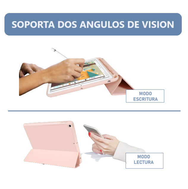 Carcasa Smart Cover Para iPad Air 4 5 10.9 Con Ranura Lapiz / Rosa Palido-3