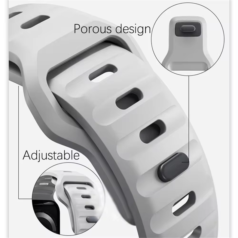 Correa Silicona Transpirable Para Apple Watch 42 44 45 49mm-1