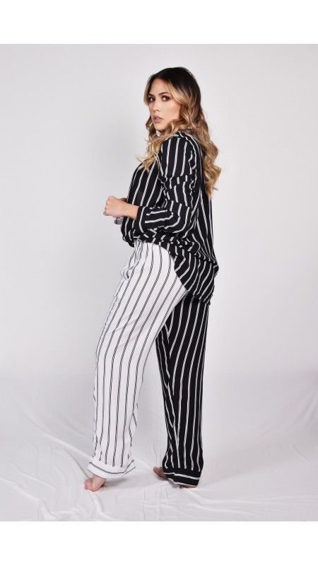 PIJAMA 3 PIEZAS ESTAMPADO LINEAS 8888 (M)-1