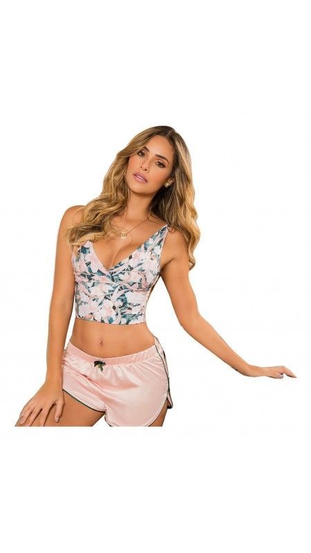 PIJAMA PANTALON CORTO TRES PIEZAS BLANCO 7816 (S)-1