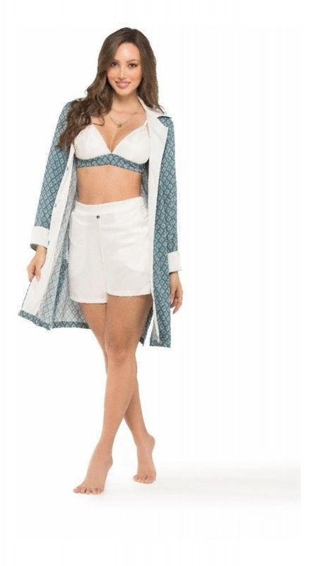 PIJAMA PANTALON CORTO BLANCO ESTAMPADO PV015 (L)-1
