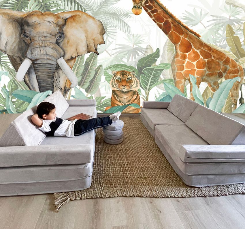 Sillón De Juegos Doble Modular Blokid Para Niños Gris-5