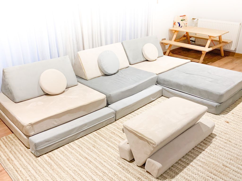 Sillón De Juegos Doble Modular Blokid Para Niños Gris-2