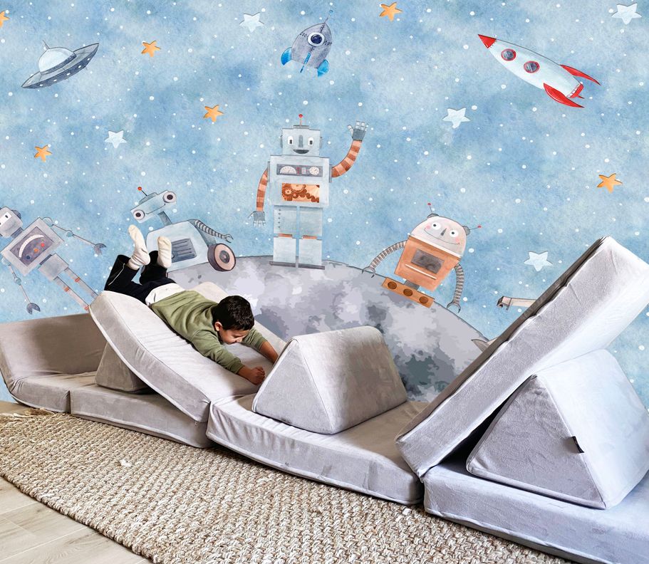 Sillón De Juegos Doble Modular Blokid Para Niños Gris-6