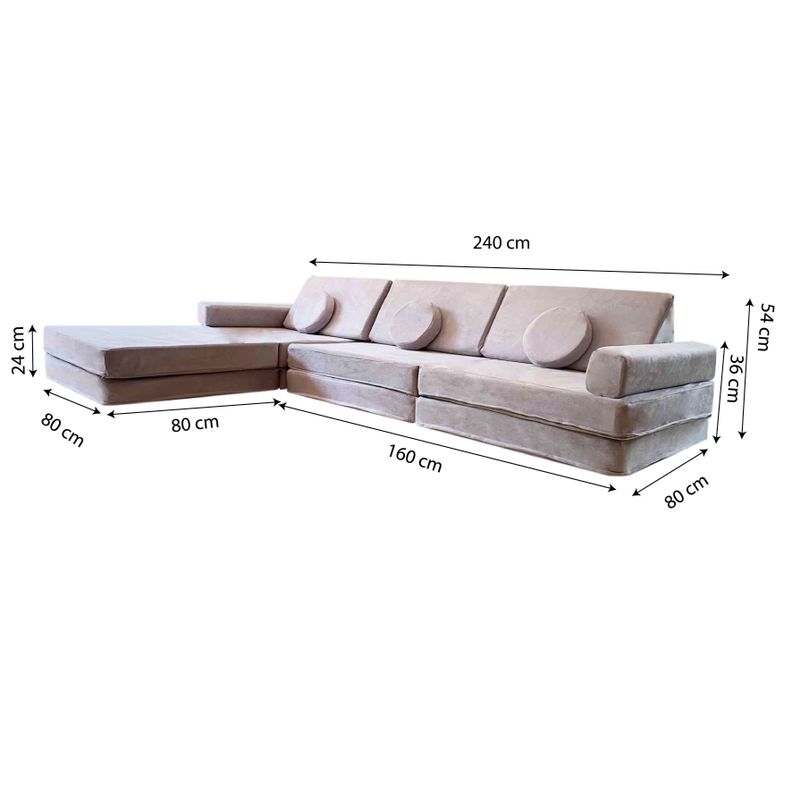 Sillón De Juegos Doble Modular Blokid Para Niños Gris-7