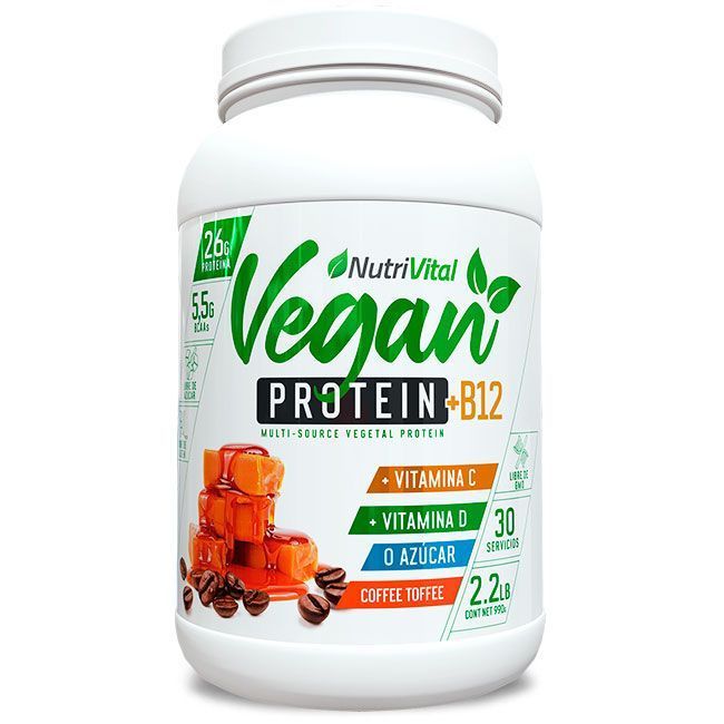 Vegan Protein + B12 2.2 Lbs 30 Serv - Coffee Toffee-1