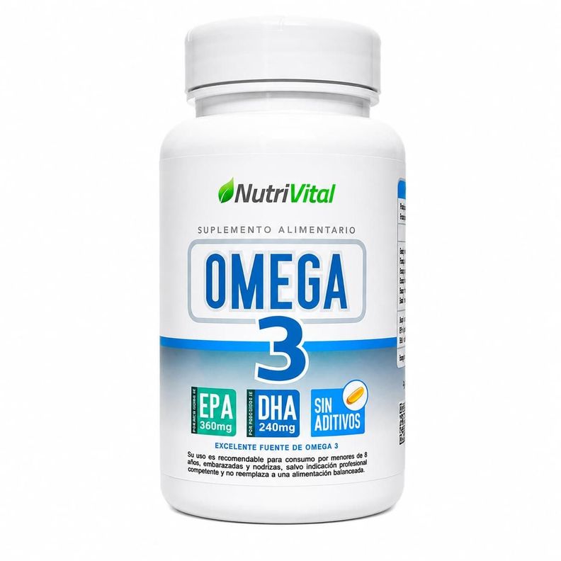 Omega 3 1000 Mg 90 Caps Nutrivital Blanco