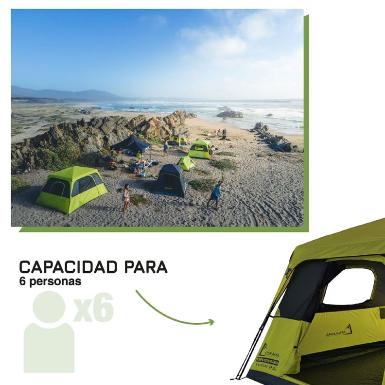 Carpa Instantanea Hornitos Verde/Gris 6P Atakama Outdoor-8