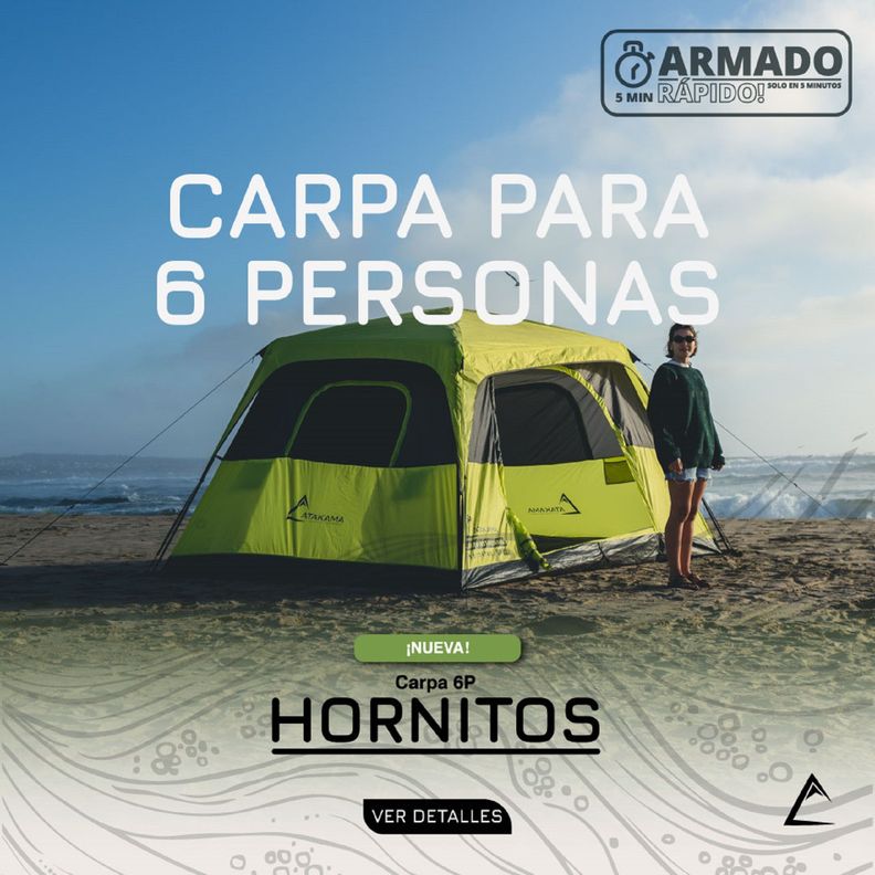 Carpa Instantanea Hornitos Verde/Gris 6P Atakama Outdoor-4