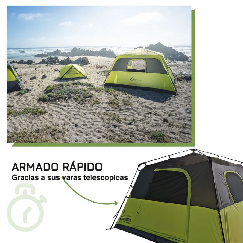Carpa Instantanea Hornitos Verde/Gris 6P Atakama Outdoor-5