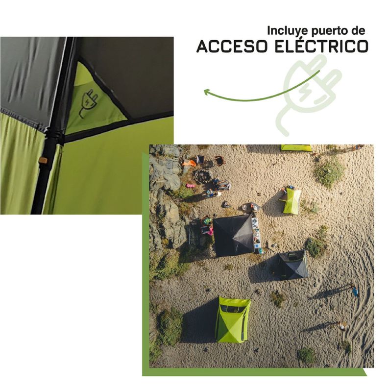Carpa Instantanea Hornitos Verde/Gris 6P Atakama Outdoor-7