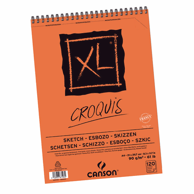 Croquera Dibujo Canson XL Croquis 90gr A4-0