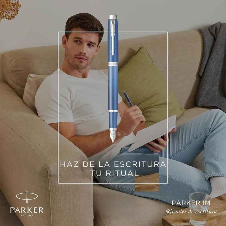 Pluma Parker IM Writing Rituals Azul Tinta Azul Plumin M