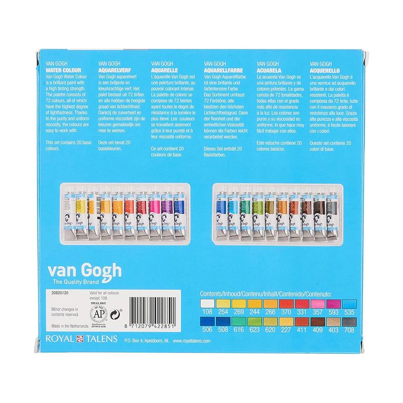 Acuarela en Tubos Van Gogh Set 20 Colores-3