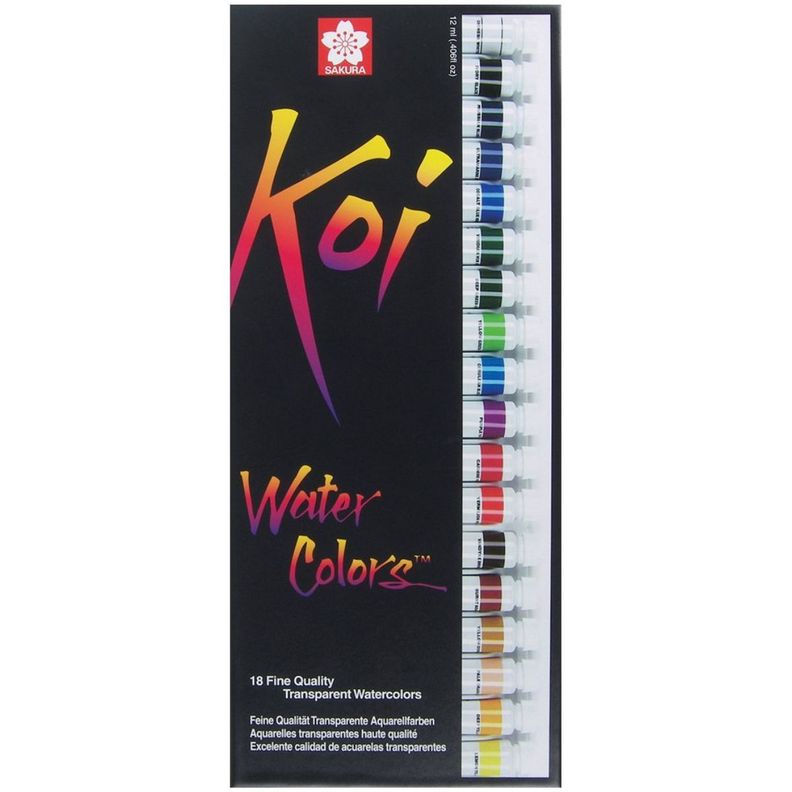 Set de Acuarelas Koi 18 Tubos 12ml Colores-0