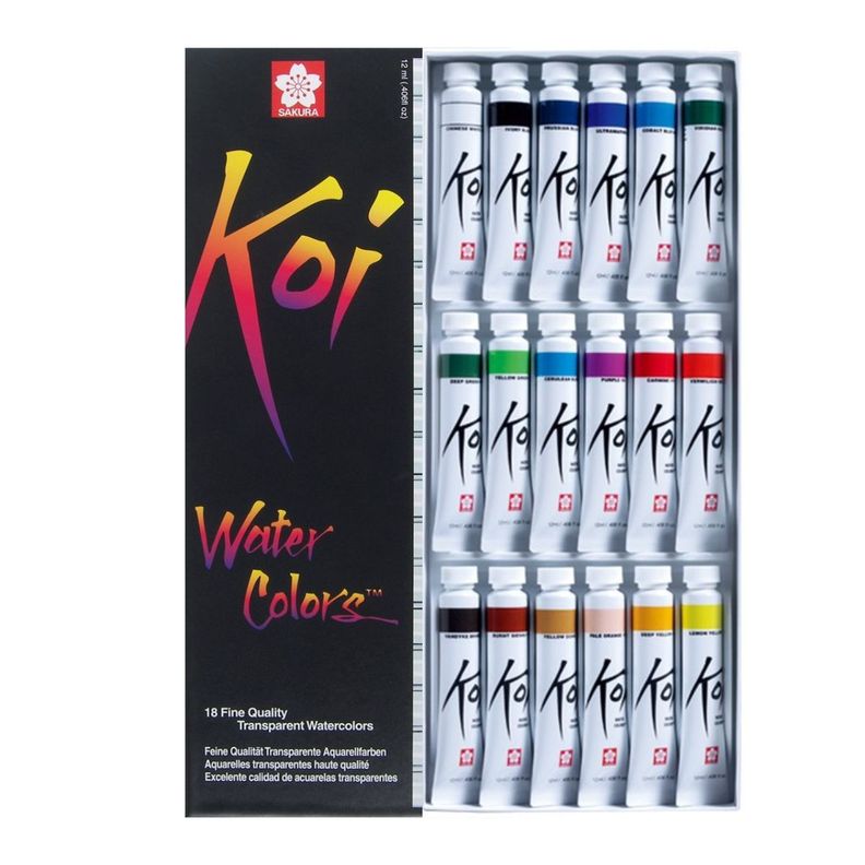Set de Acuarelas Koi 18 Tubos 12ml Colores-1